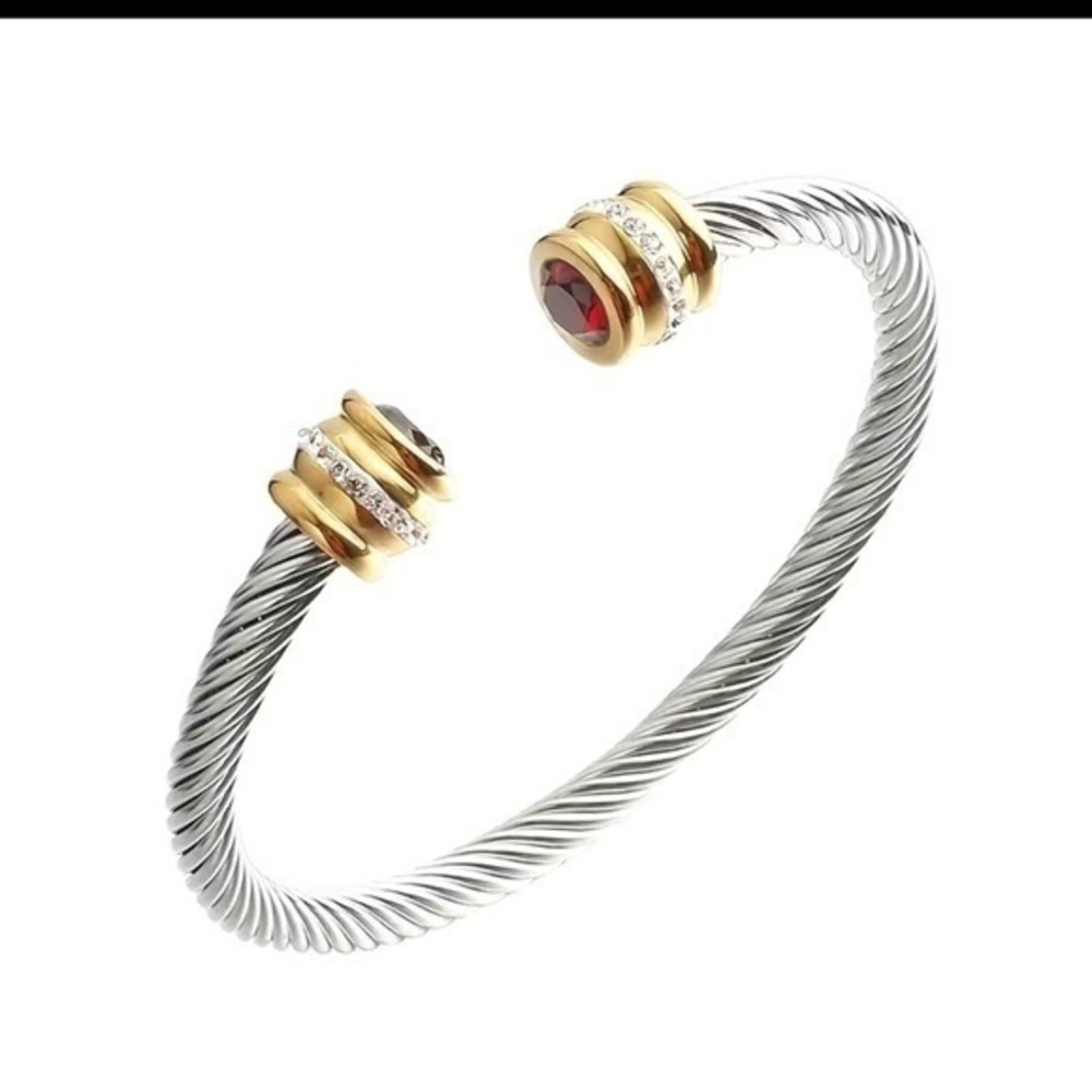 Twisted cable bracelet. Pick your birthday stone or just a pretty color.